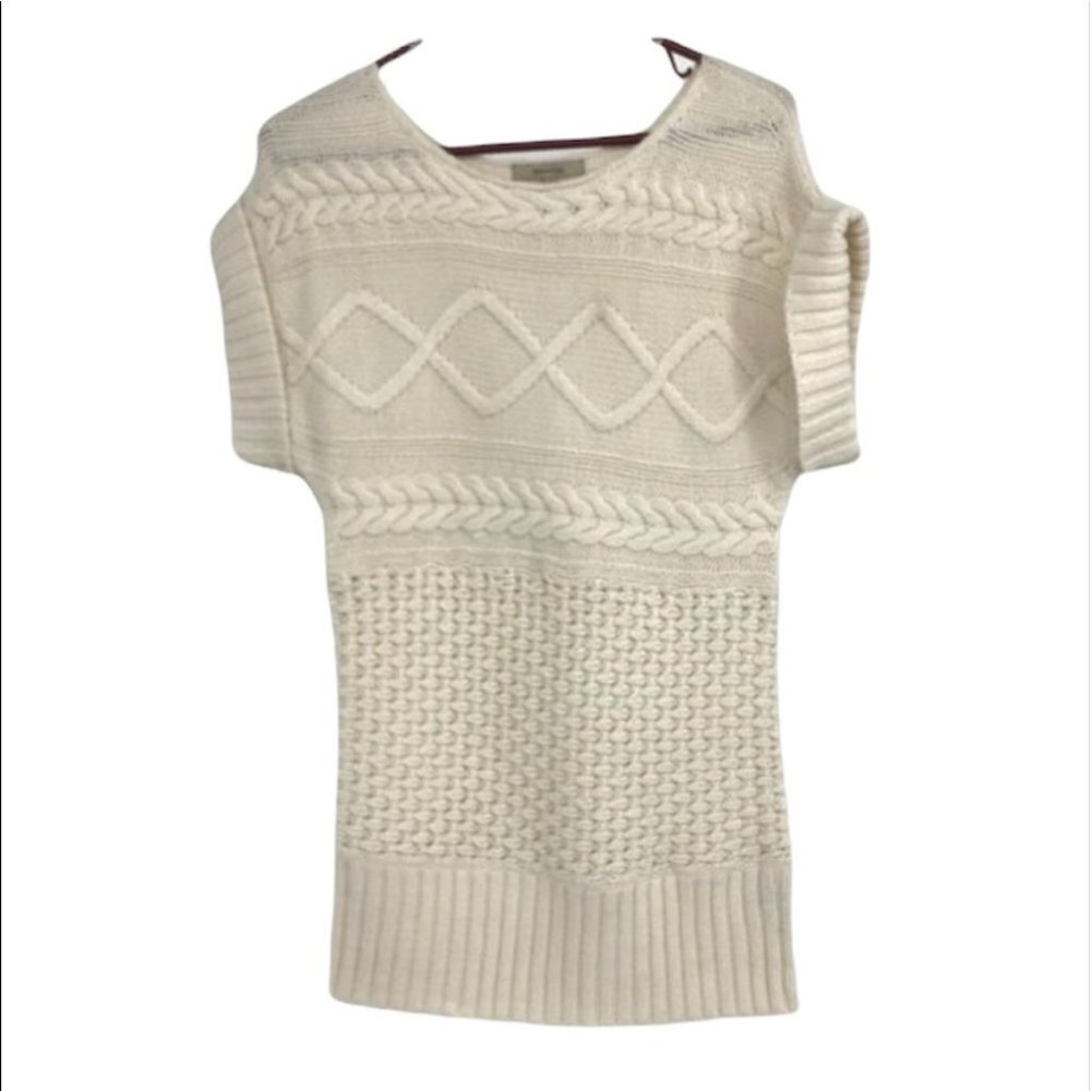 RW&Co Creme cable  knit turtleneck shirt sleeve sweater small